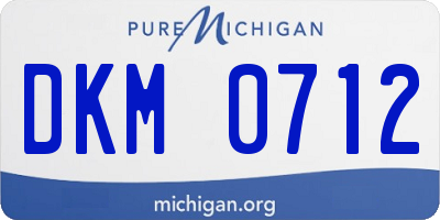MI license plate DKM0712
