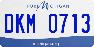 MI license plate DKM0713
