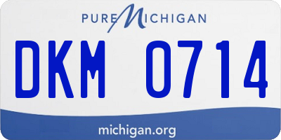 MI license plate DKM0714