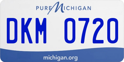 MI license plate DKM0720