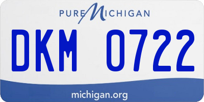 MI license plate DKM0722