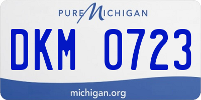 MI license plate DKM0723
