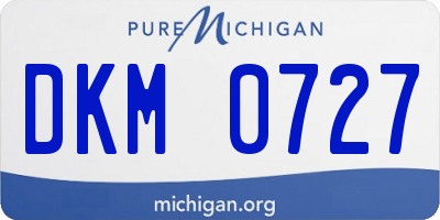 MI license plate DKM0727
