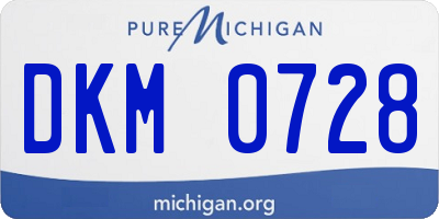 MI license plate DKM0728