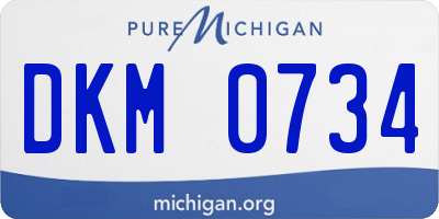 MI license plate DKM0734