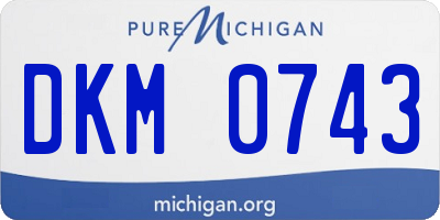 MI license plate DKM0743