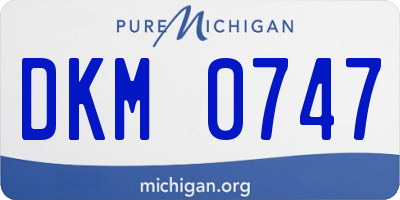 MI license plate DKM0747