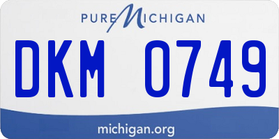 MI license plate DKM0749