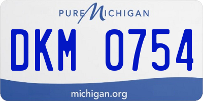 MI license plate DKM0754