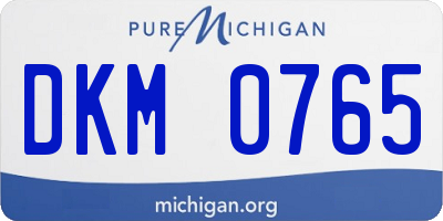 MI license plate DKM0765