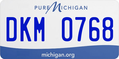 MI license plate DKM0768