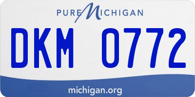 MI license plate DKM0772