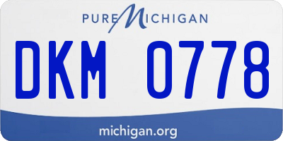 MI license plate DKM0778
