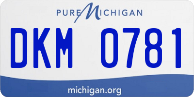 MI license plate DKM0781