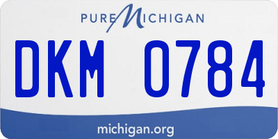 MI license plate DKM0784