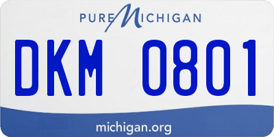 MI license plate DKM0801