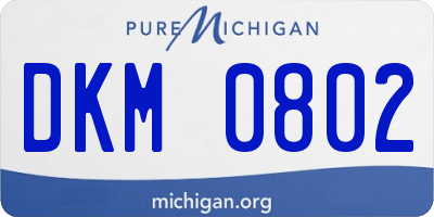MI license plate DKM0802