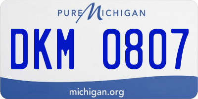 MI license plate DKM0807