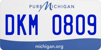 MI license plate DKM0809
