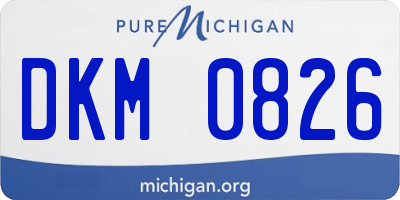 MI license plate DKM0826