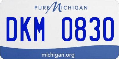 MI license plate DKM0830