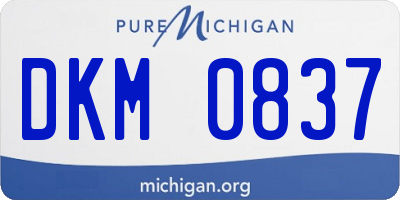 MI license plate DKM0837