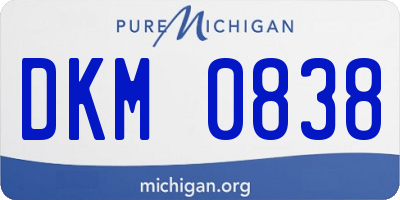 MI license plate DKM0838