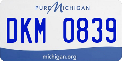 MI license plate DKM0839