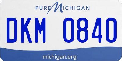 MI license plate DKM0840