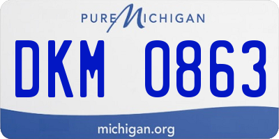 MI license plate DKM0863