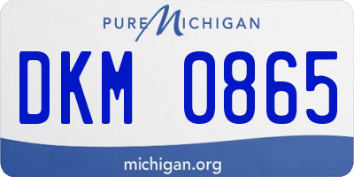 MI license plate DKM0865