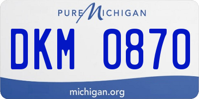 MI license plate DKM0870