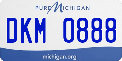 MI license plate DKM0888