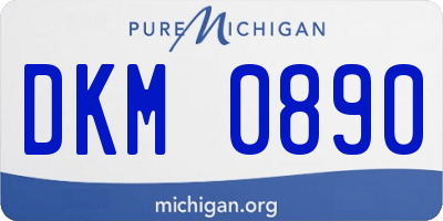 MI license plate DKM0890