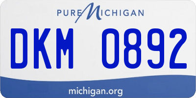 MI license plate DKM0892
