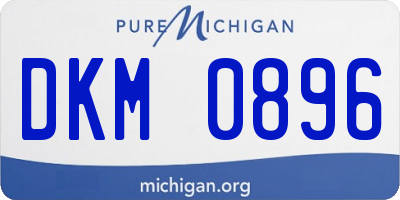 MI license plate DKM0896
