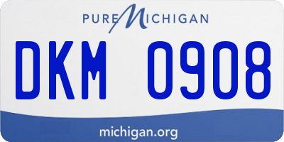 MI license plate DKM0908