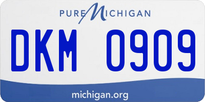 MI license plate DKM0909