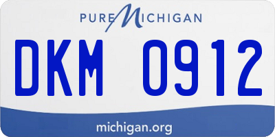 MI license plate DKM0912