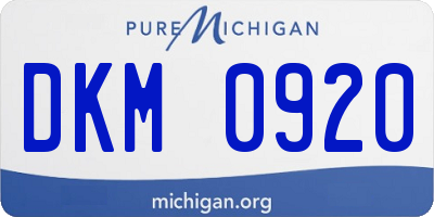 MI license plate DKM0920