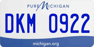 MI license plate DKM0922