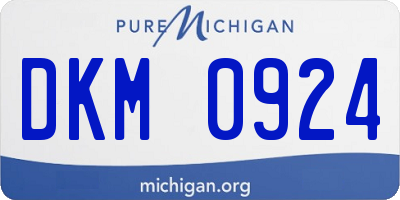 MI license plate DKM0924