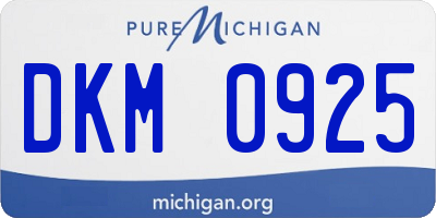 MI license plate DKM0925