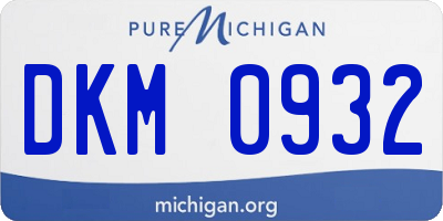 MI license plate DKM0932