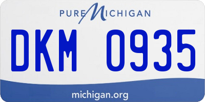 MI license plate DKM0935
