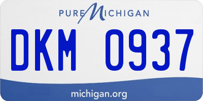MI license plate DKM0937