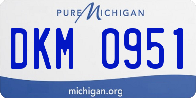 MI license plate DKM0951