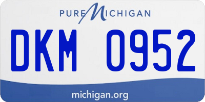 MI license plate DKM0952