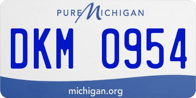 MI license plate DKM0954