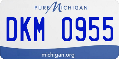 MI license plate DKM0955